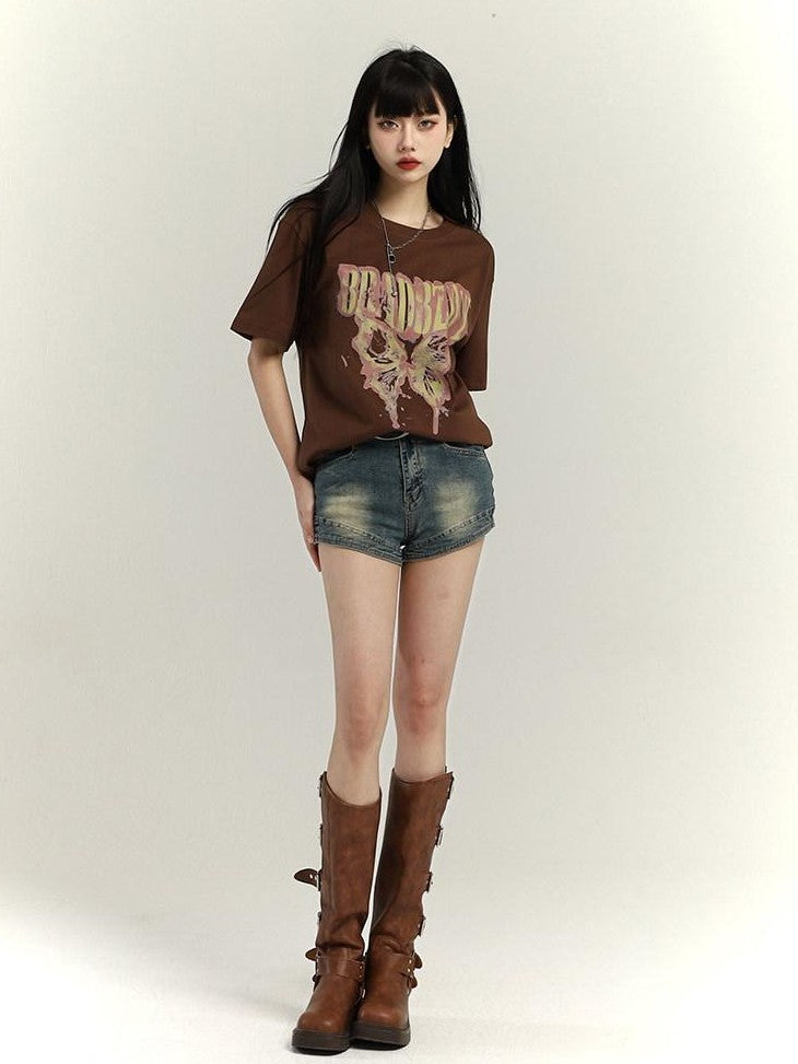 LADYGHOST Black Ghost Girl Retro Oversized Midlength Women&