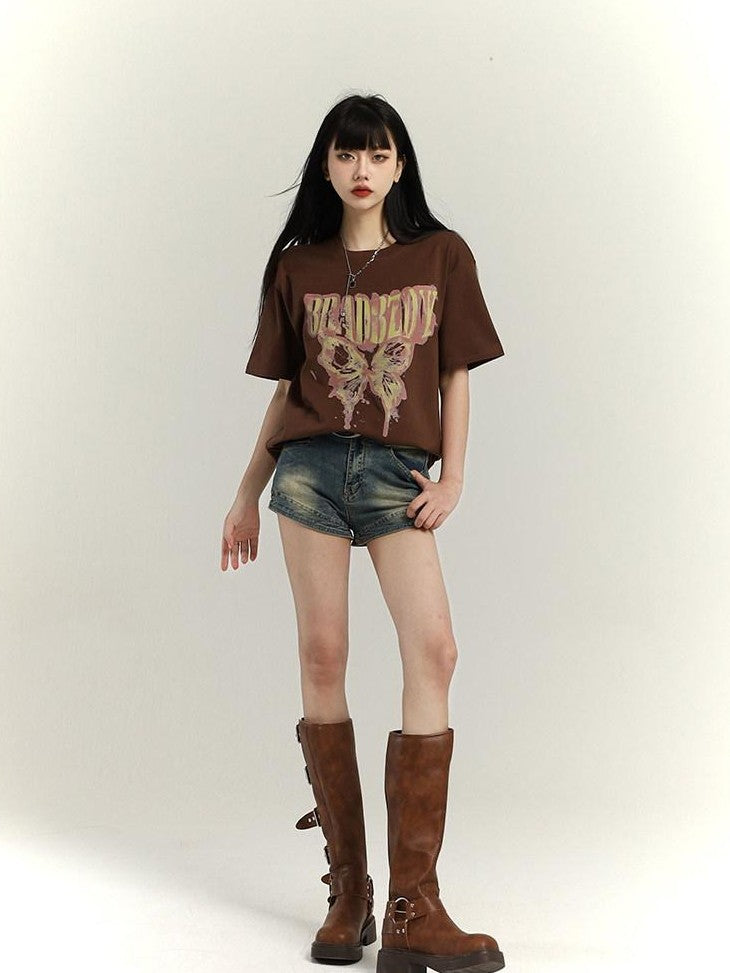 LADYGHOST Black Ghost Girl Retro Oversized Midlength Women&