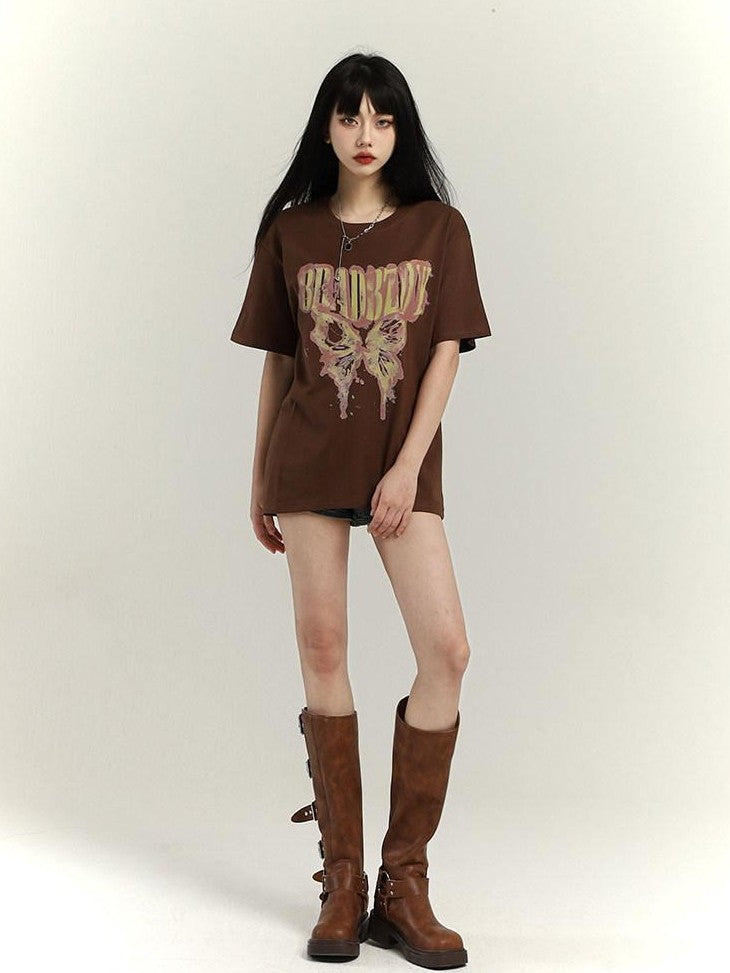LADYGHOST Black Ghost Girl Retro Oversized Midlength Women&