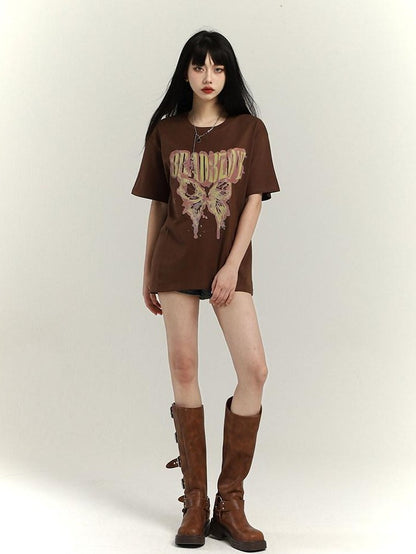 LADYGHOST Black Ghost Girl Retro Oversized Midlength Women&