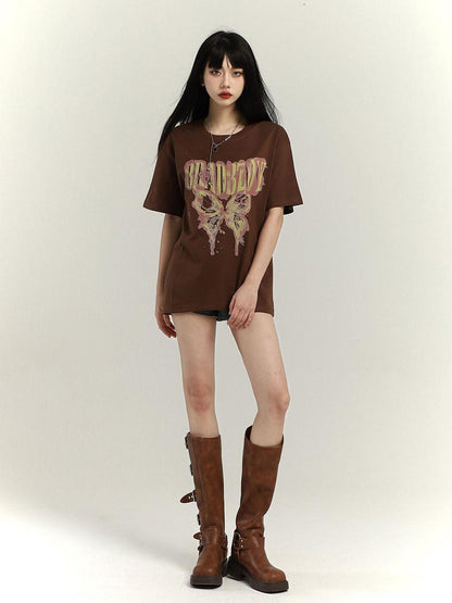 LADYGHOST Black Ghost Girl Retro Oversized Midlength Women&