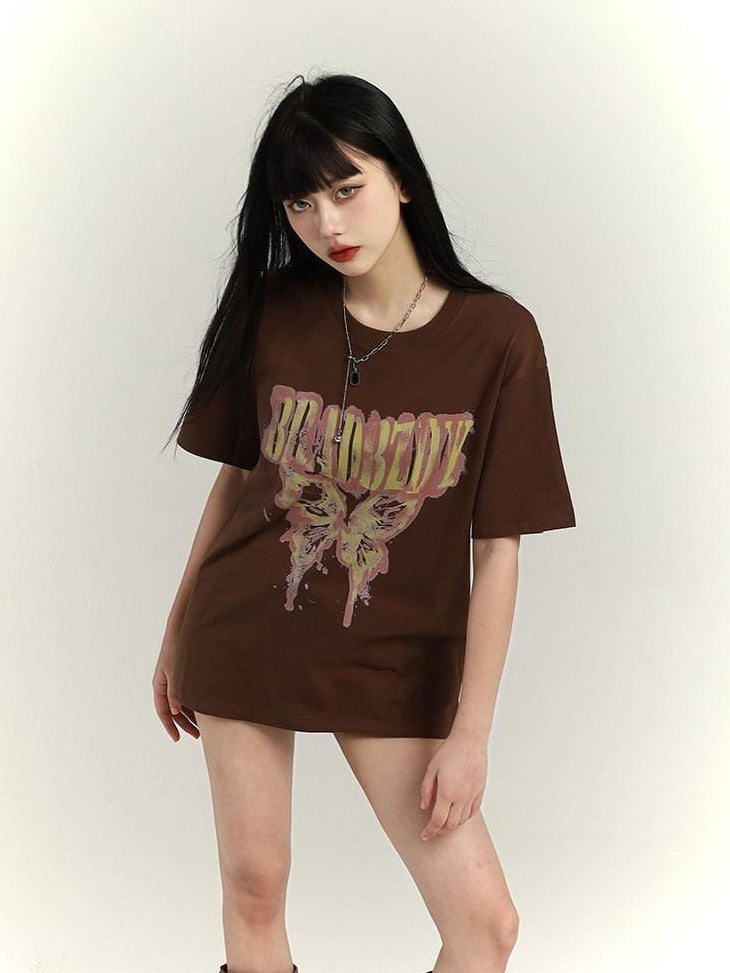 LADYGHOST Black Ghost Girl Retro Oversized Midlength Women&