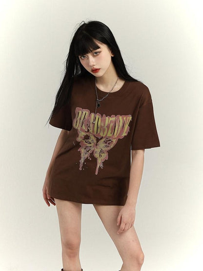 LADYGHOST Black Ghost Girl Retro Oversized Midlength Women&