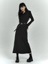 LADYGHOST Black Long Sleeve Polo Shirt Dress Slim Fit Women&