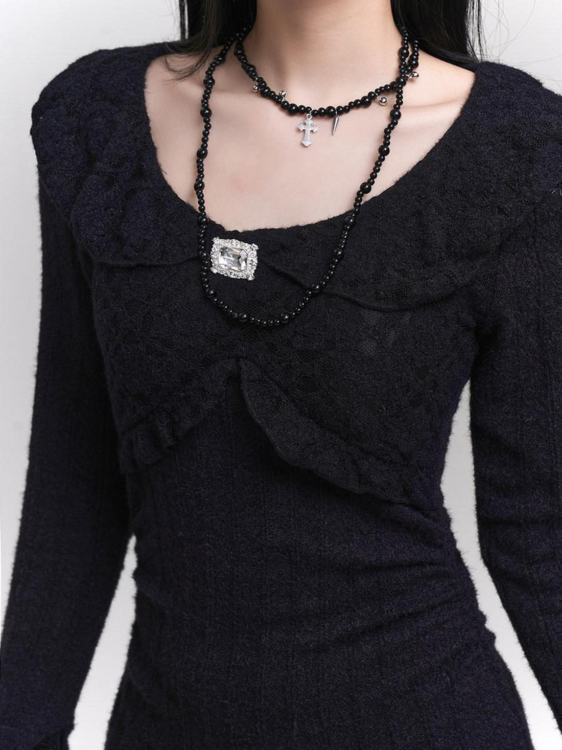 LADYGHOST Black Mermaid Fishtail Long Slim Silhouette Women&