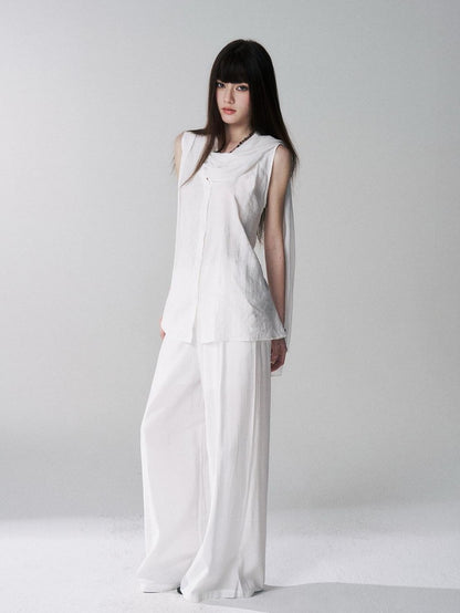 LADYGHOST Black Sleeveless Relaxed Fit Korean Women&