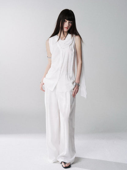 LADYGHOST Black Sleeveless Relaxed Fit Korean Women&