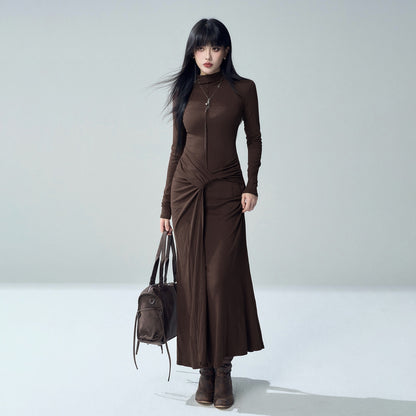LADYGHOST_Black_Slimming_High_Elastic_Half_High_Neck_Long_Sleeve_Women&