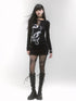 LADYGHOST Black Snake Print Gothic Hip Hugging Women&