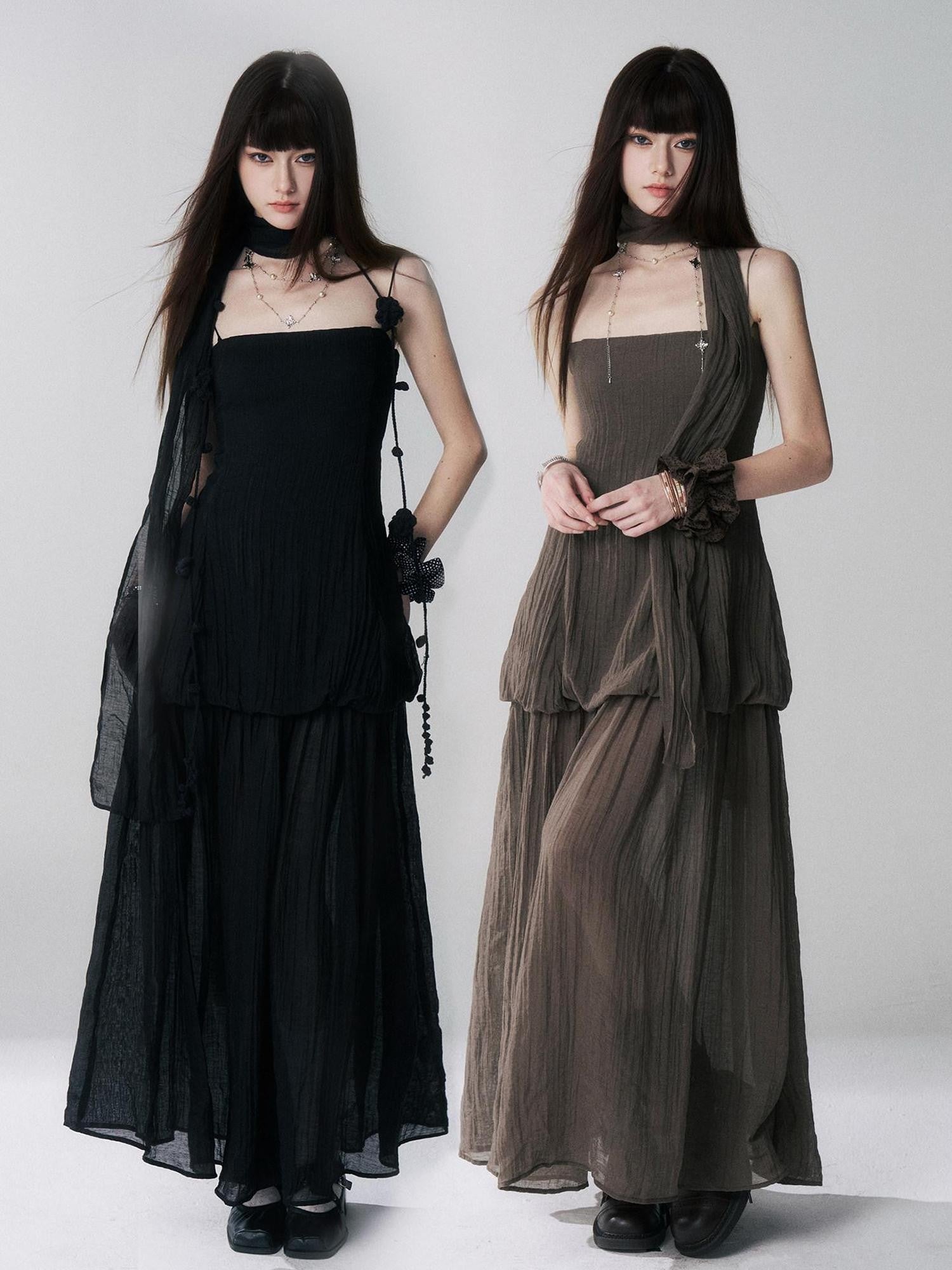 LADYGHOST Black Spaghetti Strap Bustier Backless Women&