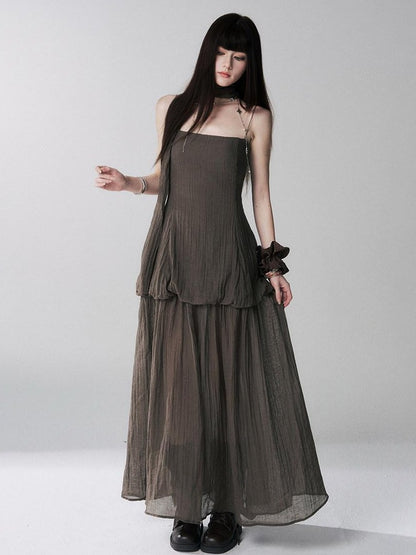 LADYGHOST Black Spaghetti Strap Bustier Backless Women&