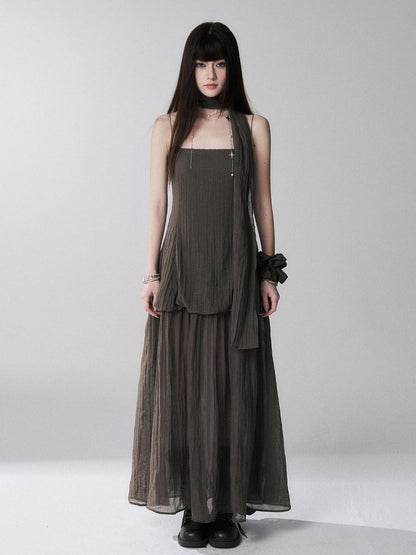 LADYGHOST Black Spaghetti Strap Bustier Backless Women&