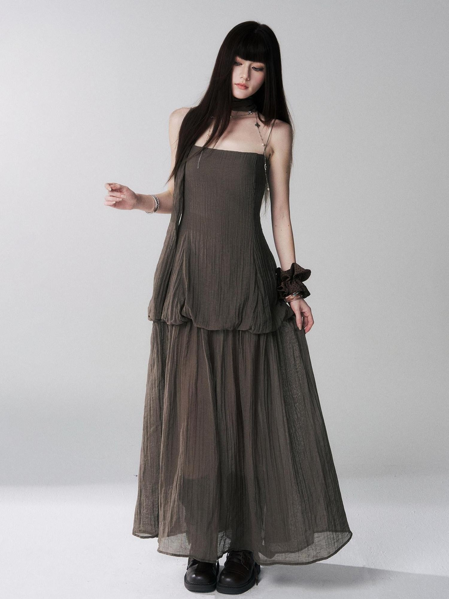 LADYGHOST Black Spaghetti Strap Bustier Backless Women&