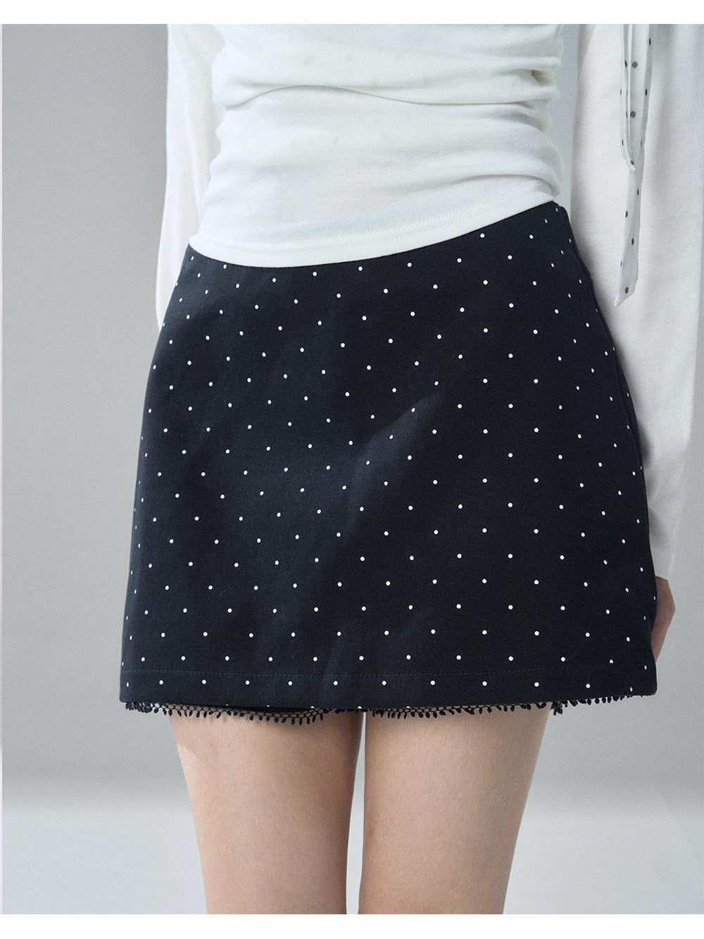 LADYGHOST Brown Polka Dot Lace Print Bodycon Women&