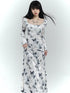 LADYGHOST Butterfly Print Long Sleeve New Chinese Women&