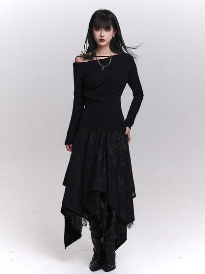 LADYGHOST Cream Butterfly Asymmetrical Drape Women&
