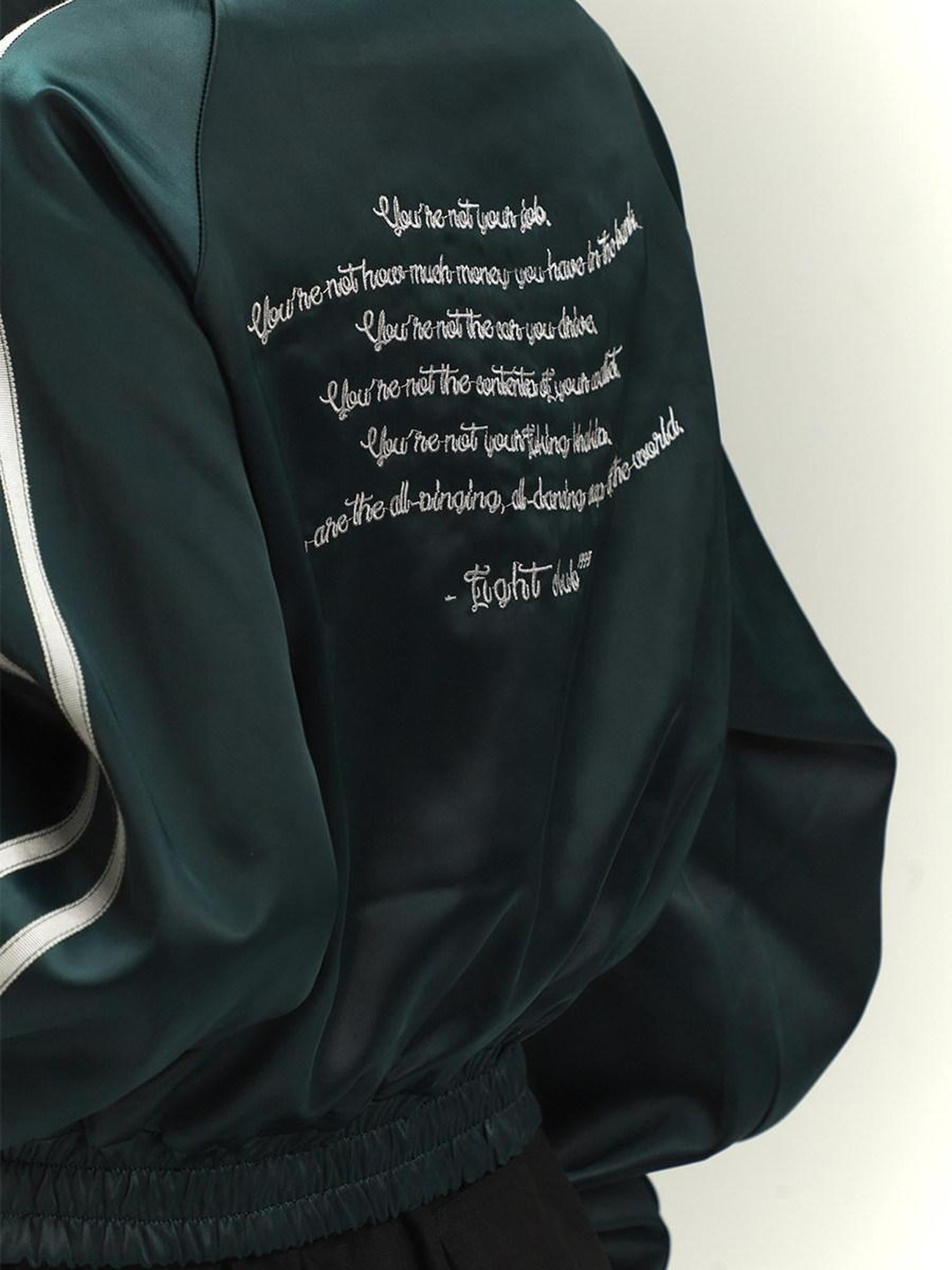 LADYGHOST Dark Green Ghost Girl Cropped Baseball Women&