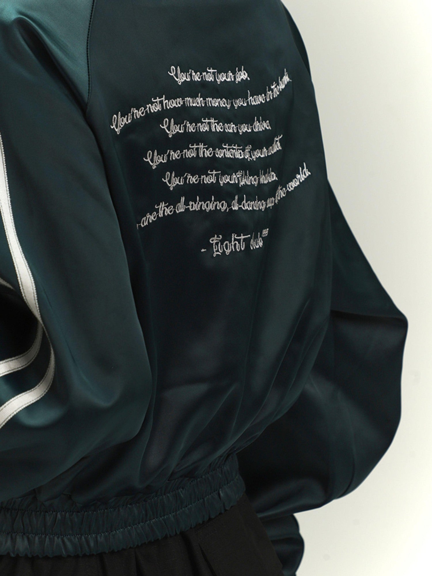 LADYGHOST Dark Green Ghost Girl Cropped Baseball Women&
