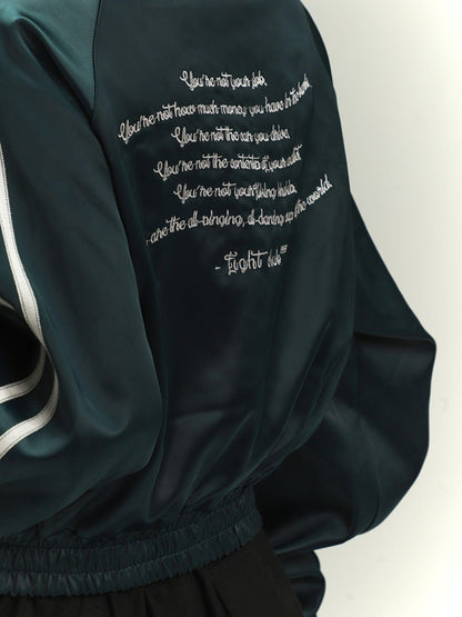 LADYGHOST Dark Green Ghost Girl Cropped Baseball Women&
