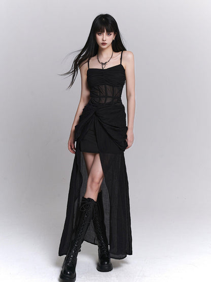 LADYGHOST Ethereal Asymmetrical Spaghetti Strap Women&