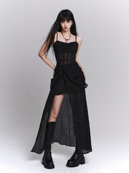 LADYGHOST Ethereal Asymmetrical Spaghetti Strap Women&