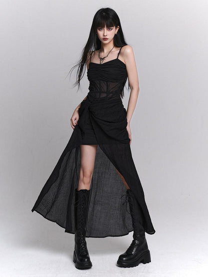 LADYGHOST Ethereal Asymmetrical Spaghetti Strap Women&