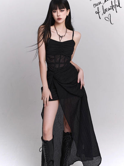LADYGHOST Ethereal Asymmetrical Spaghetti Strap Women&