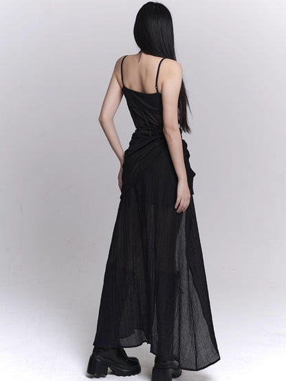LADYGHOST Ethereal Asymmetrical Spaghetti Strap Women&
