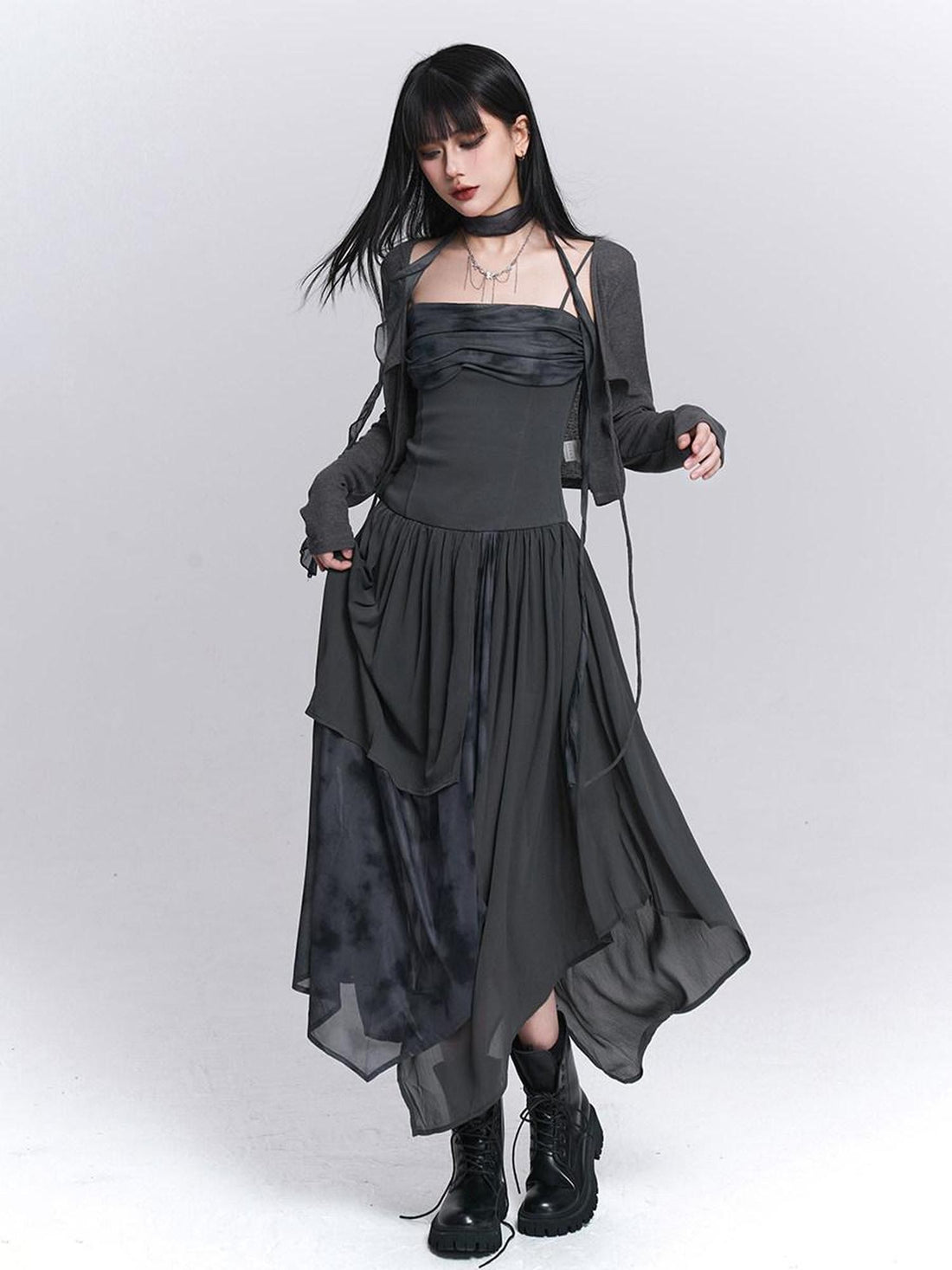 LADYGHOST Ethereal Asymmetrical Spaghetti Strap Women&