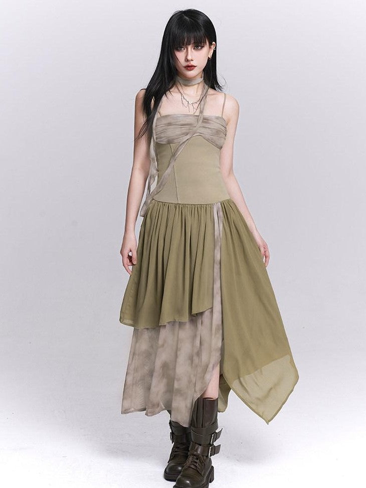 LADYGHOST Ethereal Asymmetrical Spaghetti Strap Women&