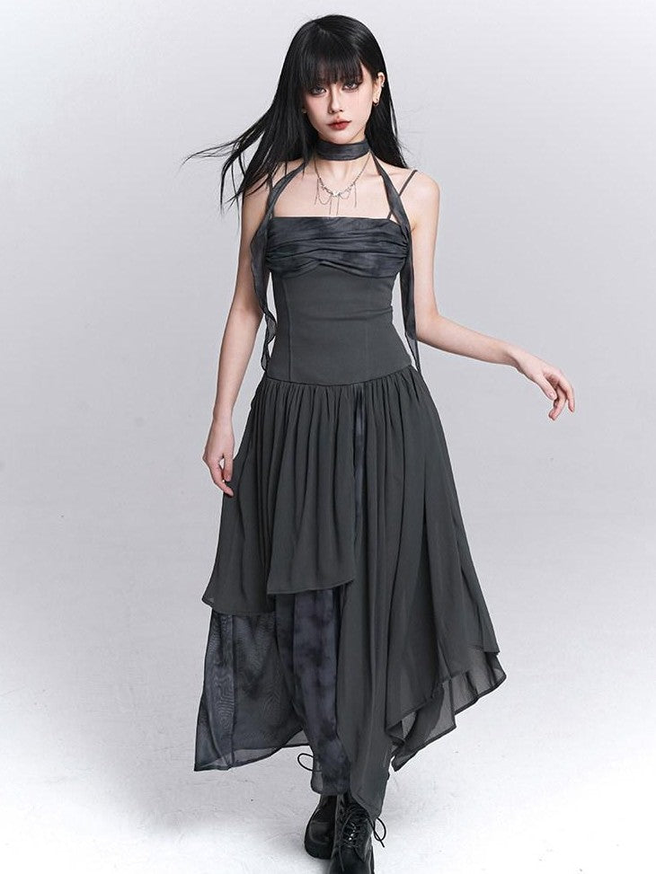 LADYGHOST Ethereal Asymmetrical Spaghetti Strap Women&