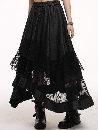 LADYGHOST Ethereal Black Asymmetric Festival Ready Women&
