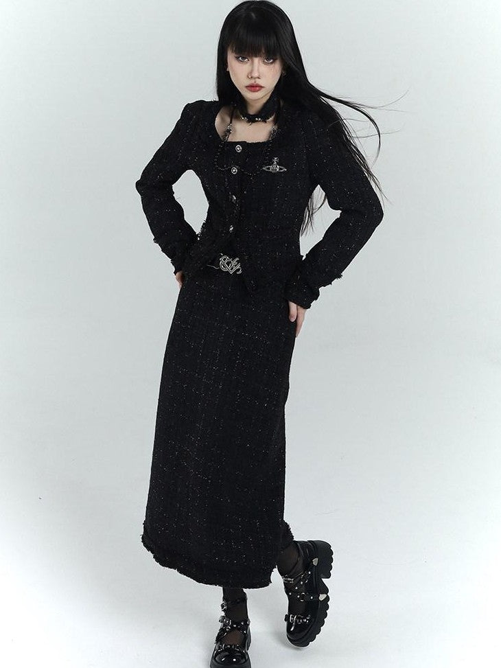 LADYGHOST Ethereal Black Korean Heiress Women&