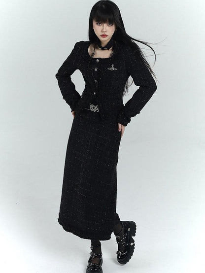 LADYGHOST Ethereal Black Korean Heiress Women&