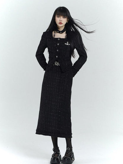 LADYGHOST Ethereal Black Korean Heiress Women&