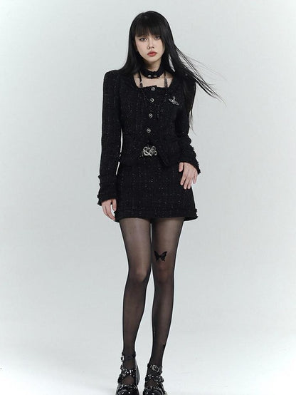 LADYGHOST Ethereal Black Korean Heiress Women&