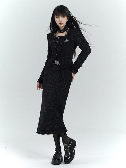 LADYGHOST Ethereal Black Korean Heiress Women&