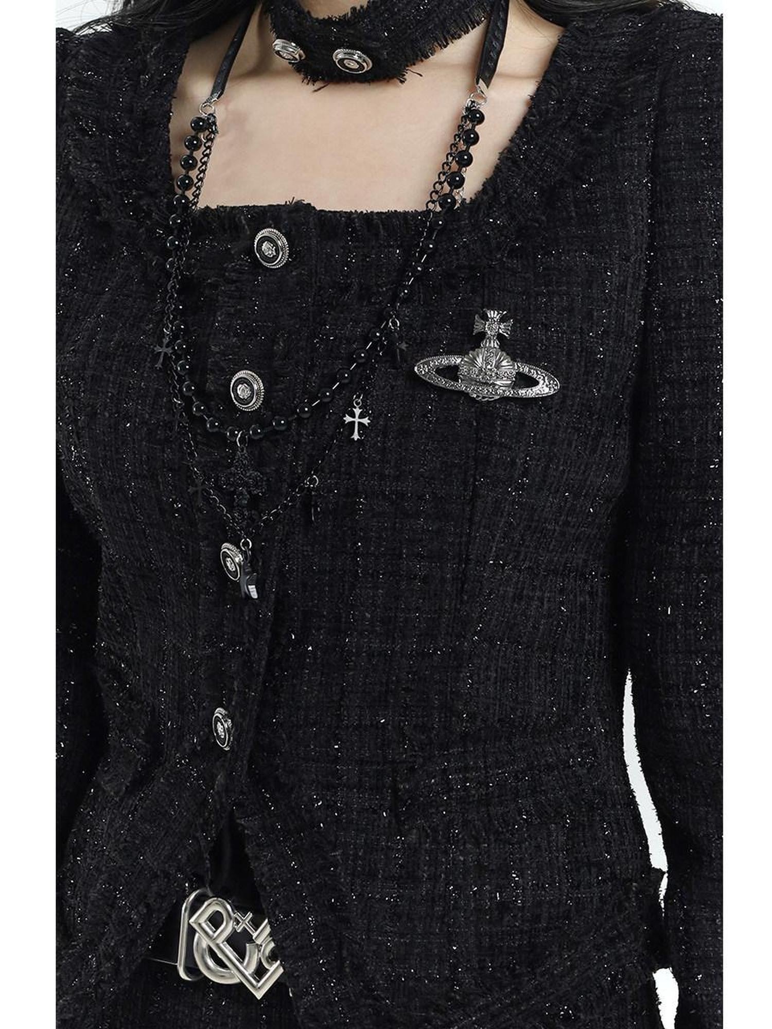 LADYGHOST Ethereal Black Korean Heiress Women&