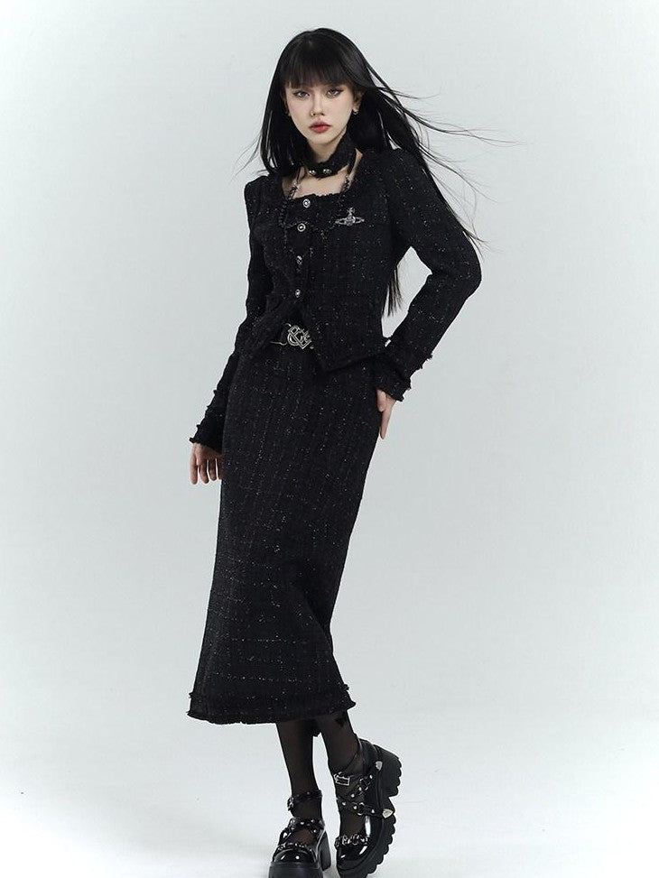 LADYGHOST Ethereal Black Korean Heiress Women&