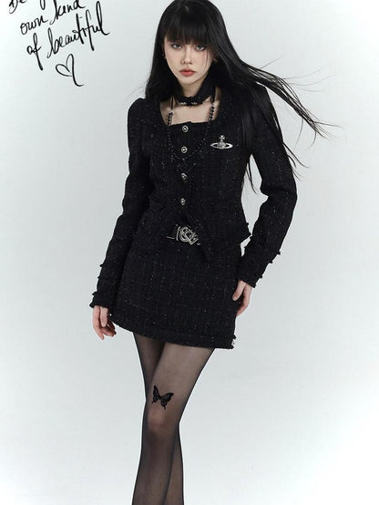 LADYGHOST Ethereal Black Korean Heiress Women&