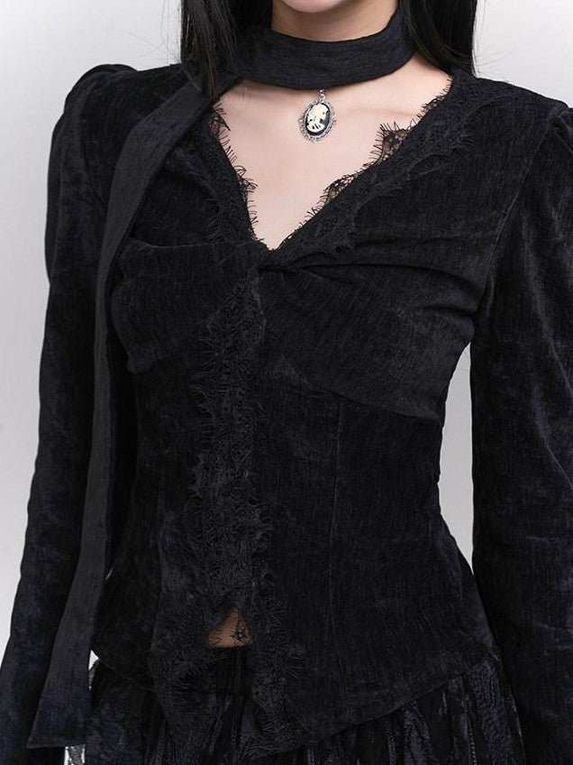 LADYGHOST Ethereal Black Midi Skirt Heiress Women&