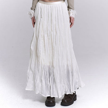 LADYGHOST_Ethereal_Black_Pleated_Lace_Panel_Beach_Women&