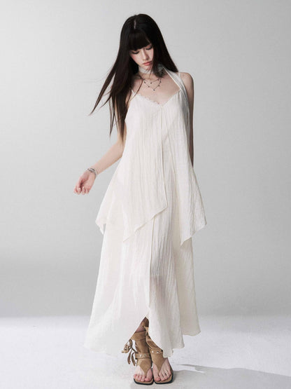LADYGHOST Ethereal Black Spaghetti Strap Slimming Relaxed Women&