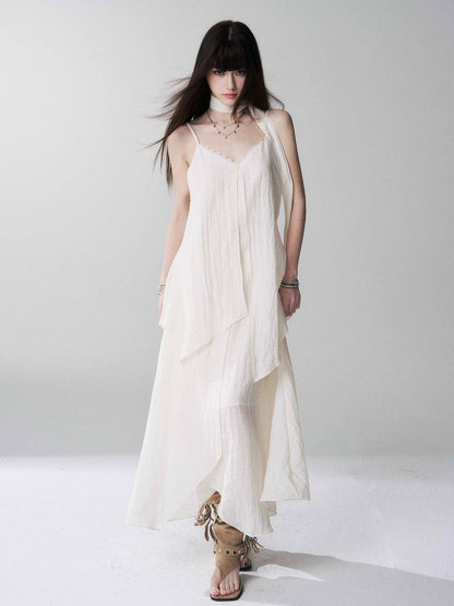 LADYGHOST Ethereal Black Spaghetti Strap Slimming Relaxed Women&