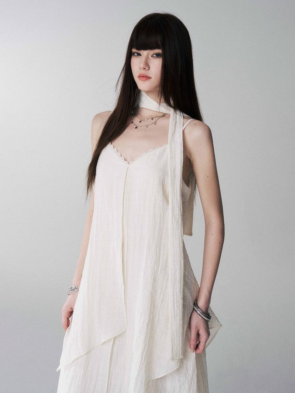 LADYGHOST Ethereal Black Spaghetti Strap Slimming Relaxed Women&
