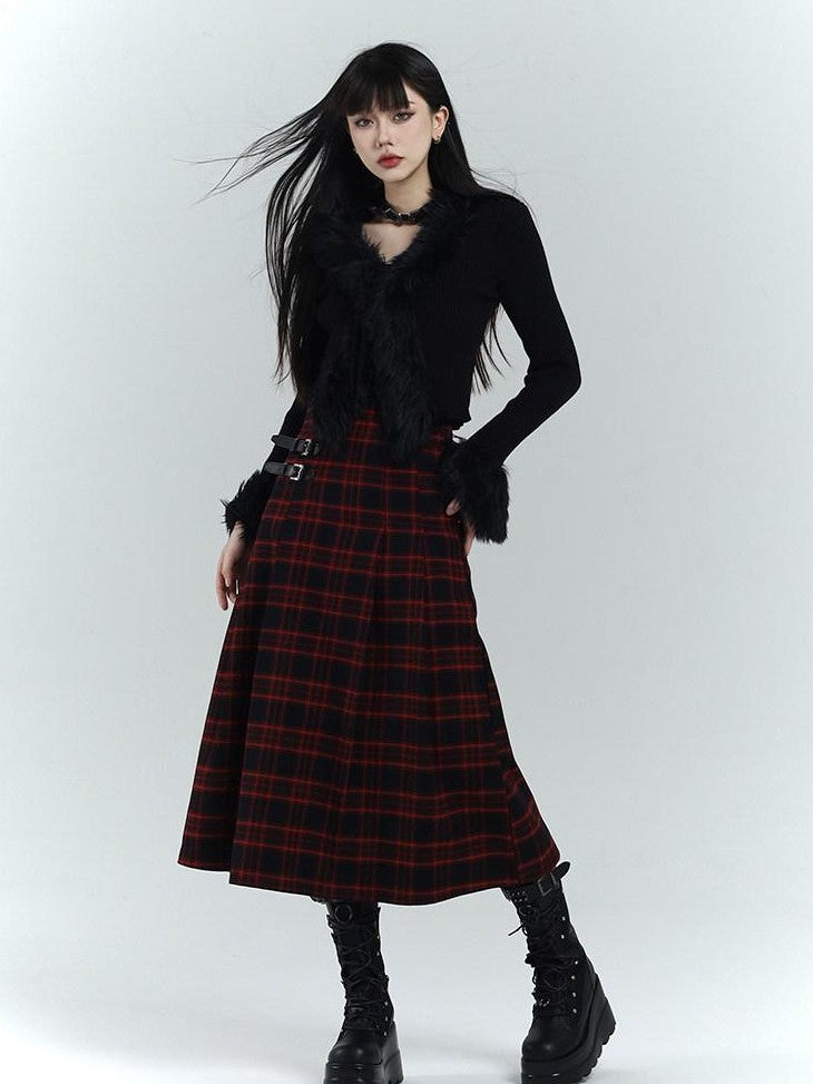 LADYGHOST Ethereal Black Thick Soft Fur Collar Women&