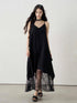 LADYGHOST Ethereal Black V-neck Spaghetti Strap Women&