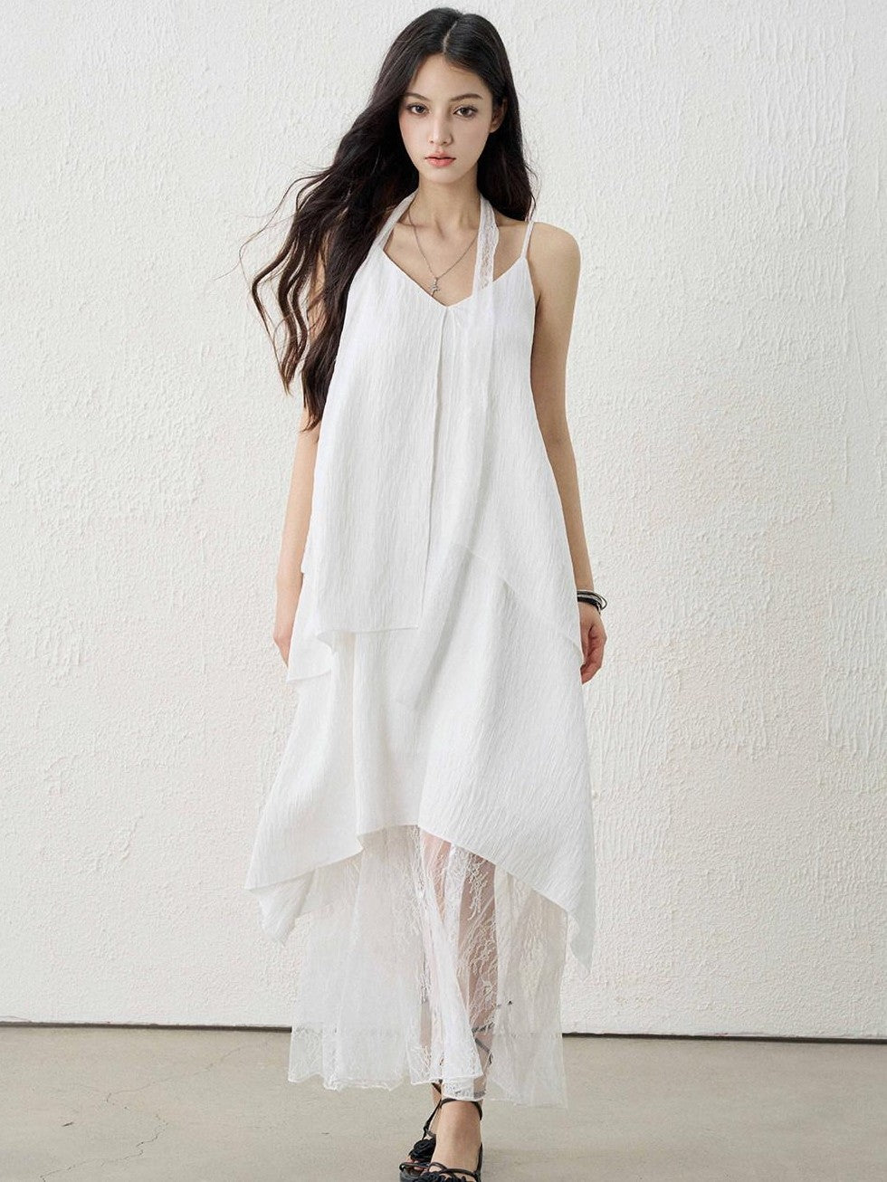 LADYGHOST Ethereal Black V-neck Spaghetti Strap Women&
