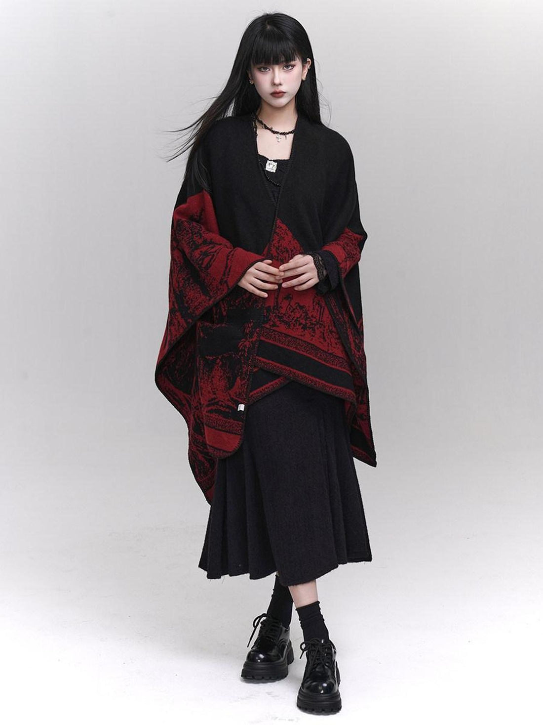 LADYGHOST Ethereal Cape Shawl Korean Aesthetic Sophisticated Women&