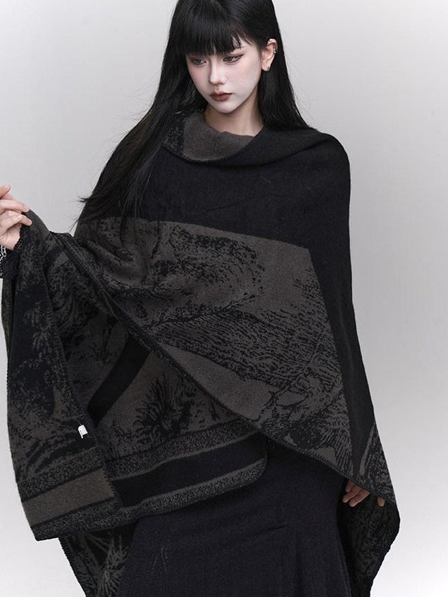 LADYGHOST Ethereal Cape Shawl Korean Aesthetic Sophisticated Women&